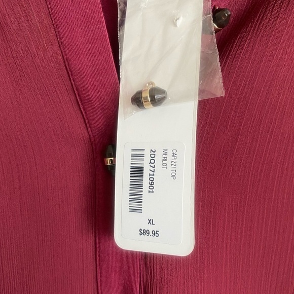 Nwt Soft Surroundings Capizzi Chiffon Hi Low Button Top - Picture 7 of 7